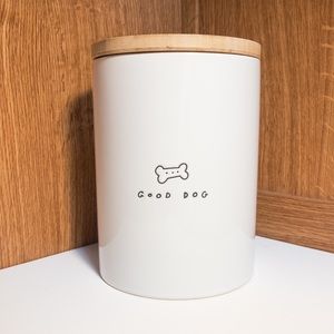 Harmony Good Dog Treat Jar w Bamboo Seal Tight Lid